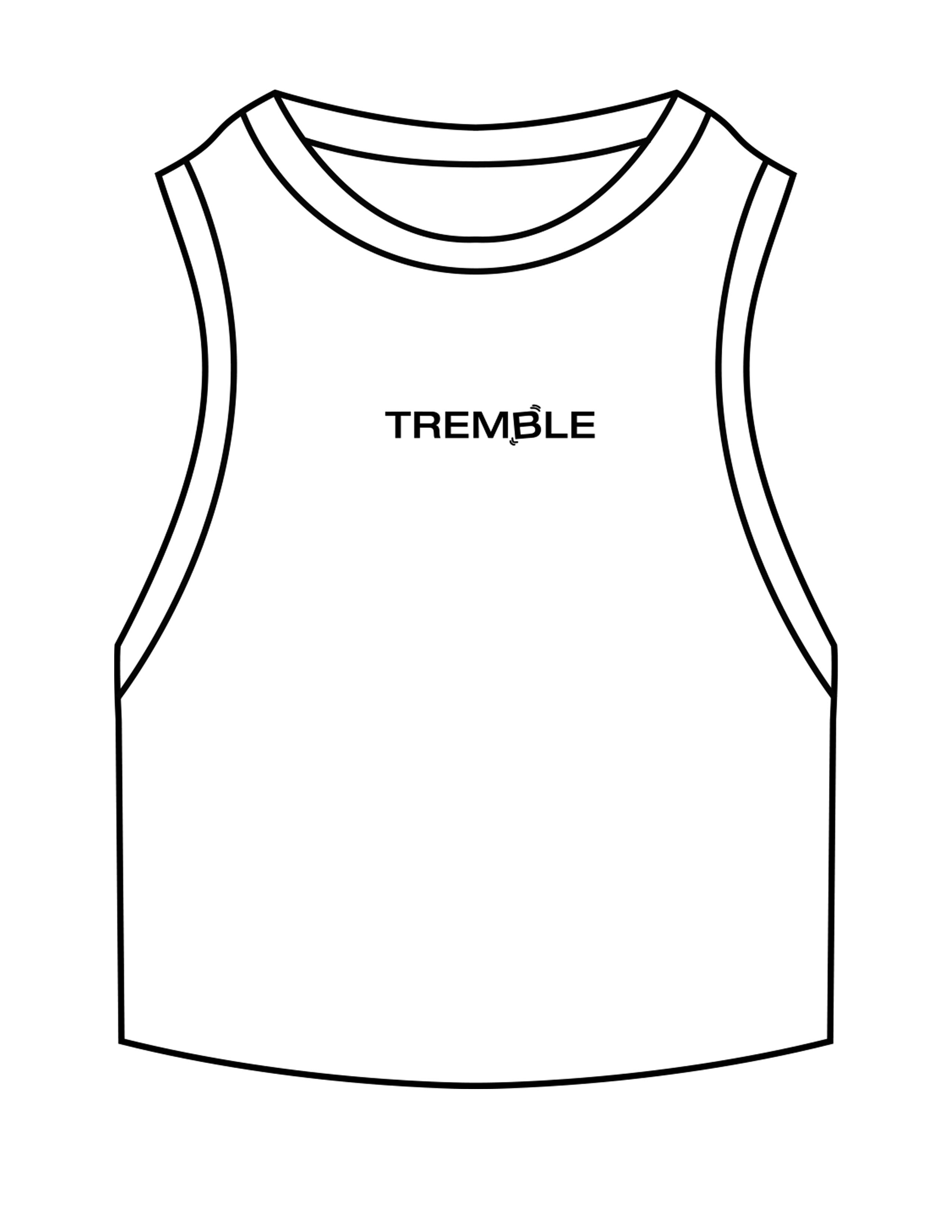 The Ribbed Crop Tank - Off White - Tremble - Center Chest - Embroidered - Black