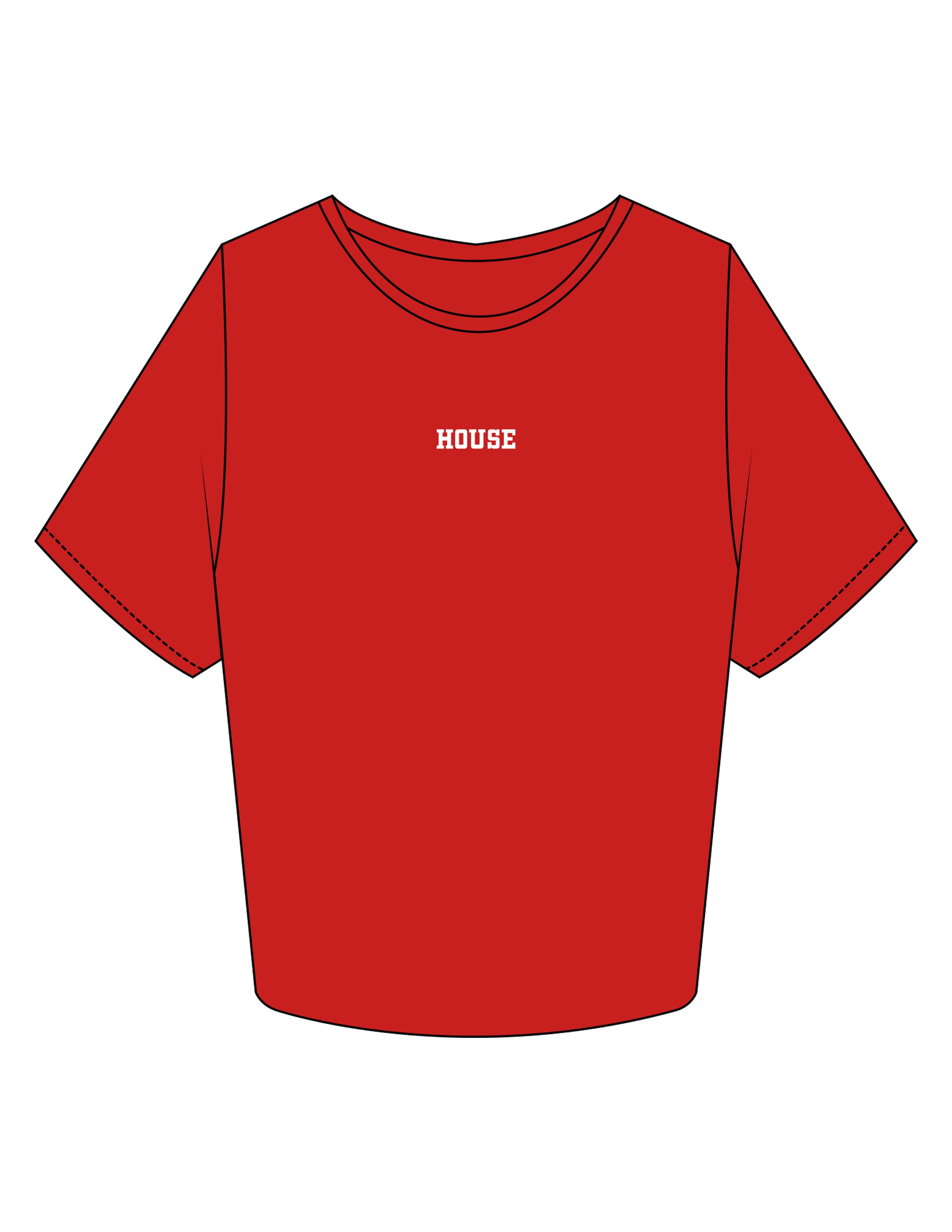 The Crop Tee - Red - Lagree House - Center Chest - Embroidered - White