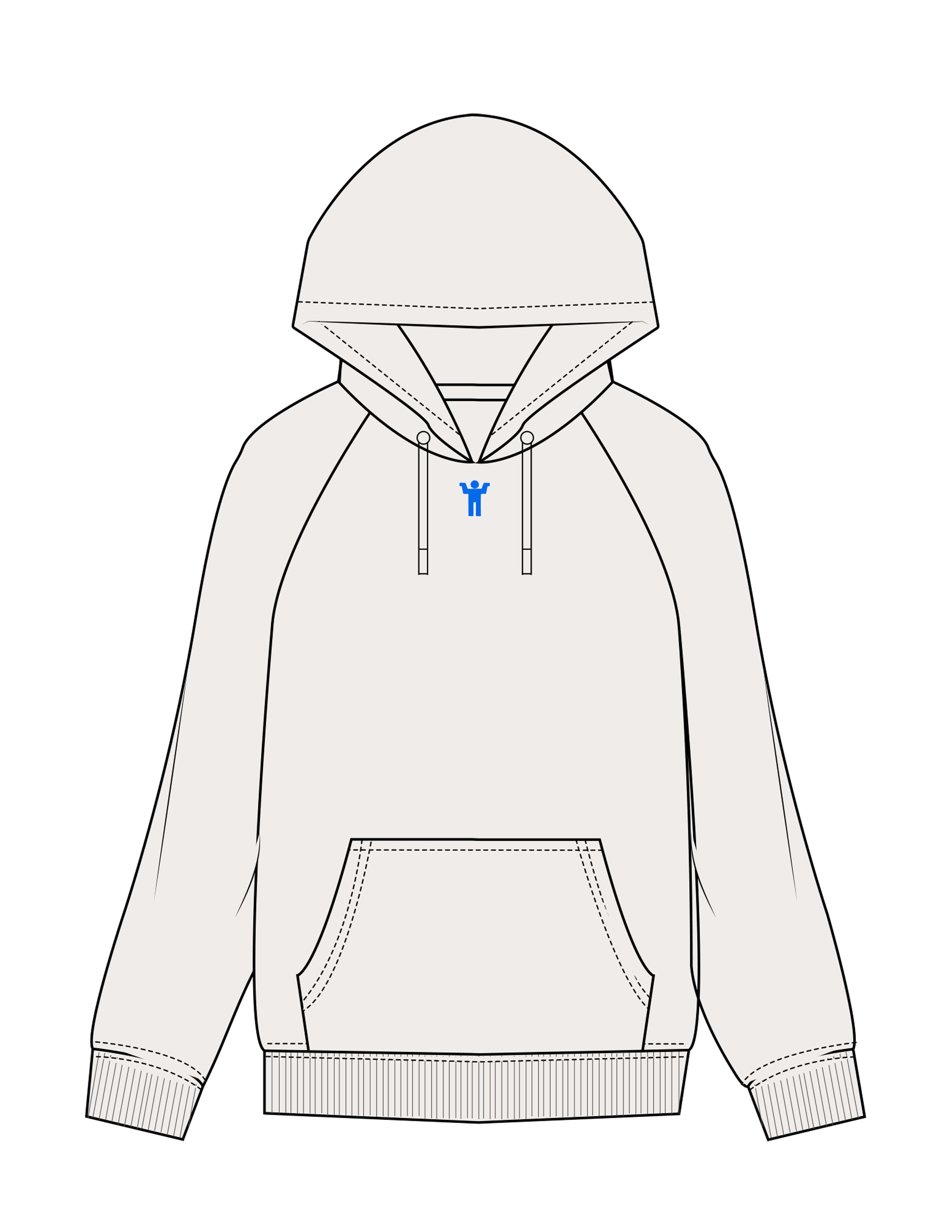 The Super Heavyweight Hoodie - Natural - DontKnow. - Upper Chest - EMB - Blue