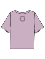 The Boxy Crop Tee - Lavender - HiLo - Chest Stacked "HILO HOUSE" & Back Neckline Round - Printed - Tone on Tone