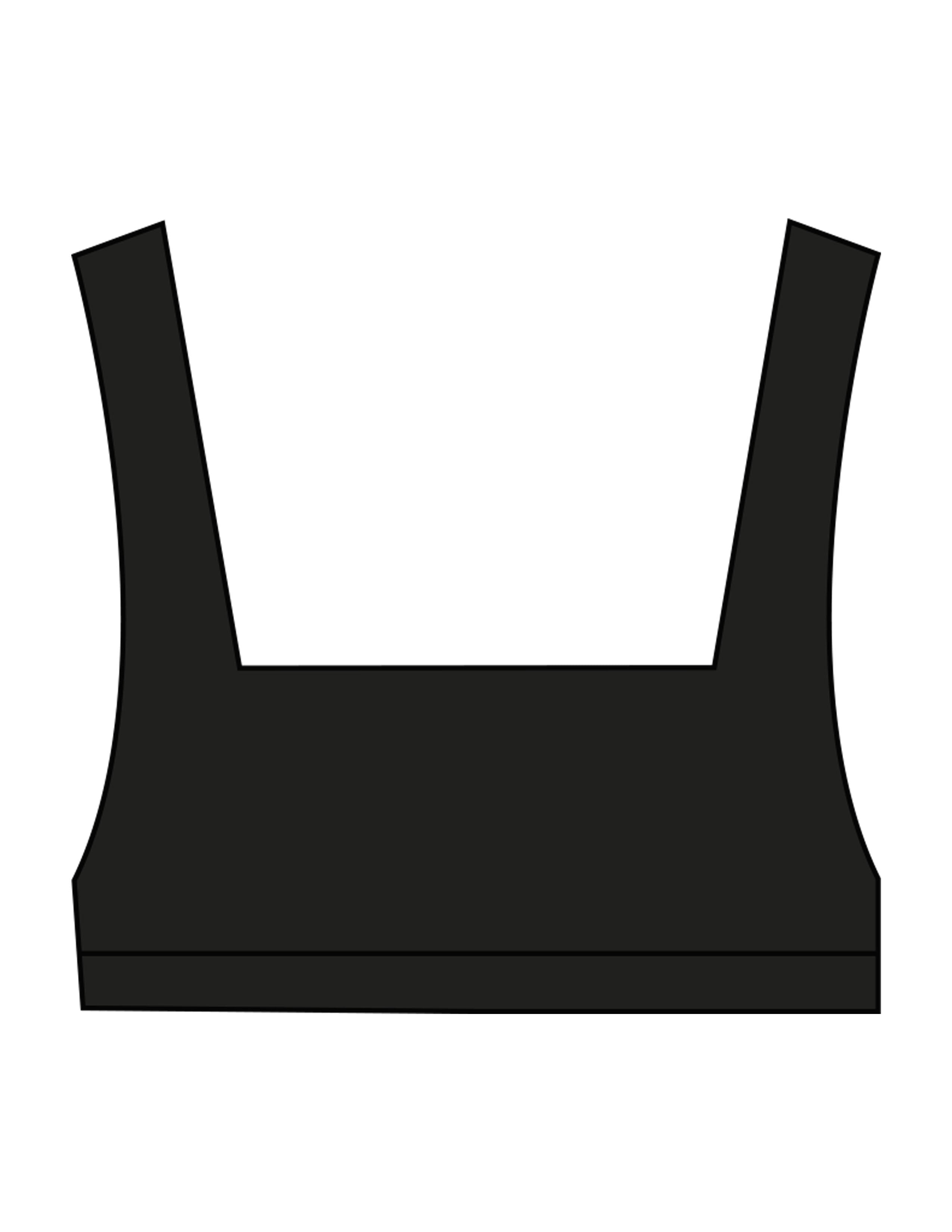 The Box Cut Bra - Black - Higher Ground - Back Stacked - Printed - White