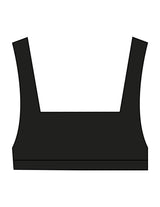 The Box Cut Bra - Black - Higher Ground - Back Stacked - Printed - White