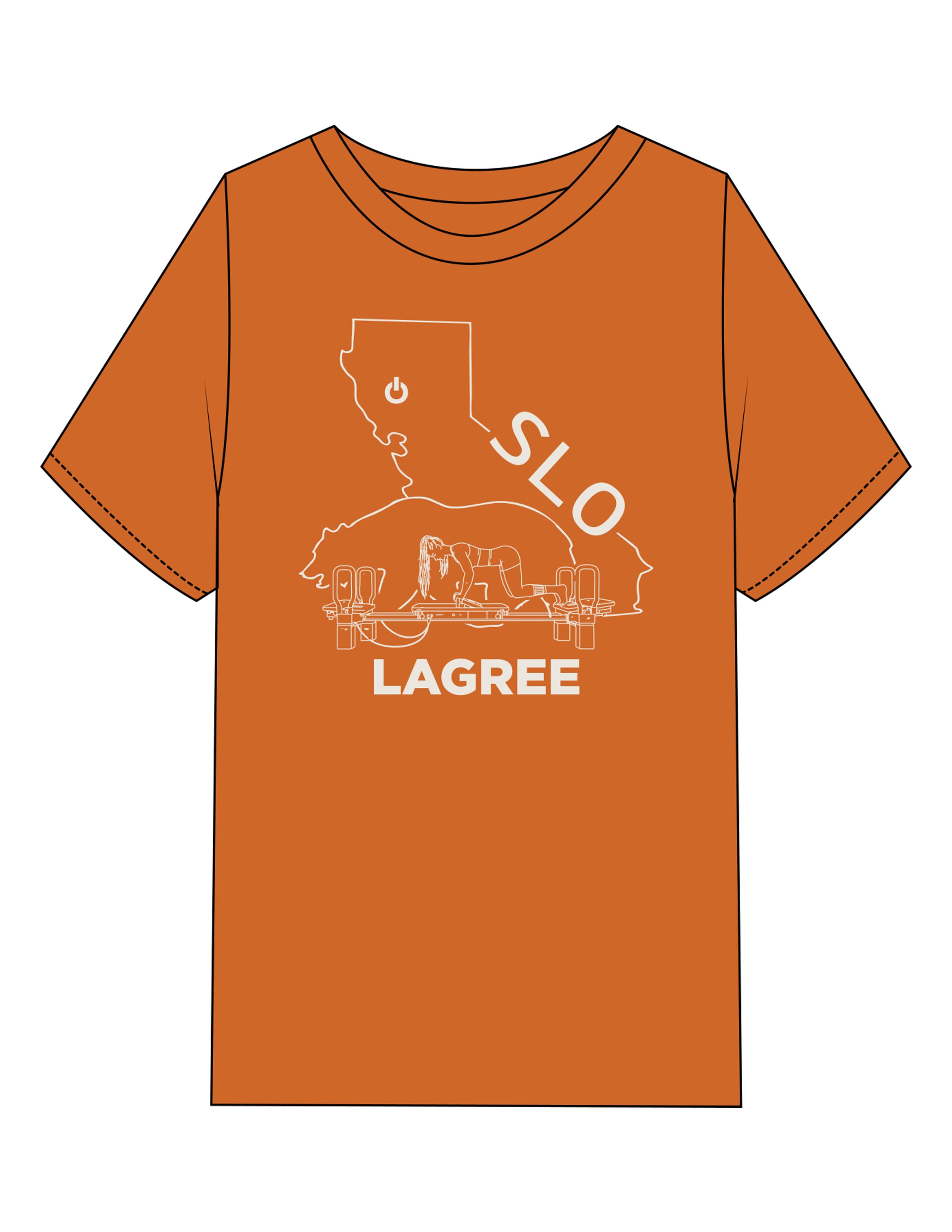 The Mens Heavyweight Tee - Cinnamon - Powerhouse Fitness - Full Front & Back Neckline - Printed - Off White
