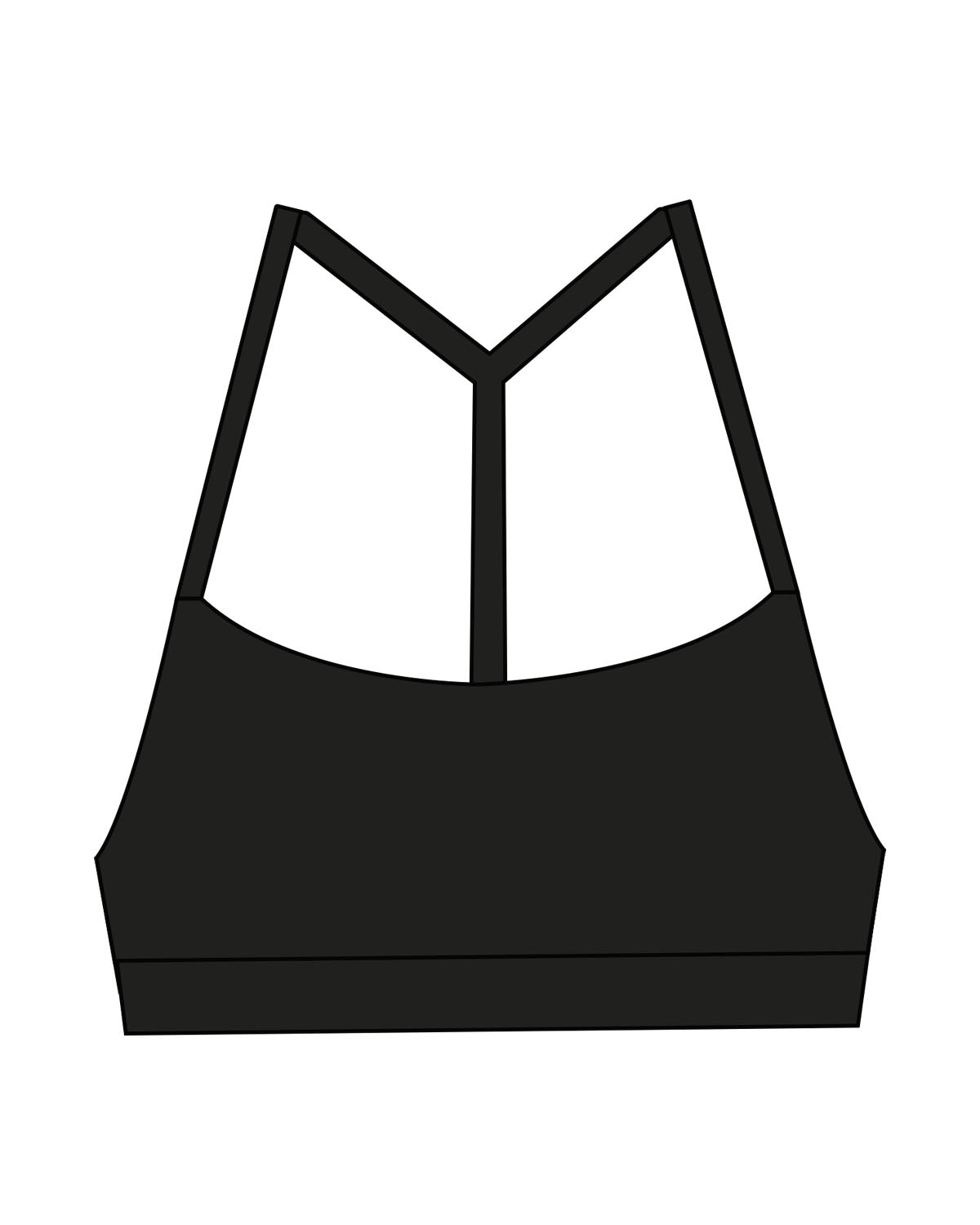 The Basic Bra - Black - REFORM Pilates Studio - Center Back - Printed - White