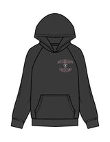 The Womens Hoodie - Washed Black - Platinum Pilates  - Left Chest Stacked & Full Back - Printed - Full Color