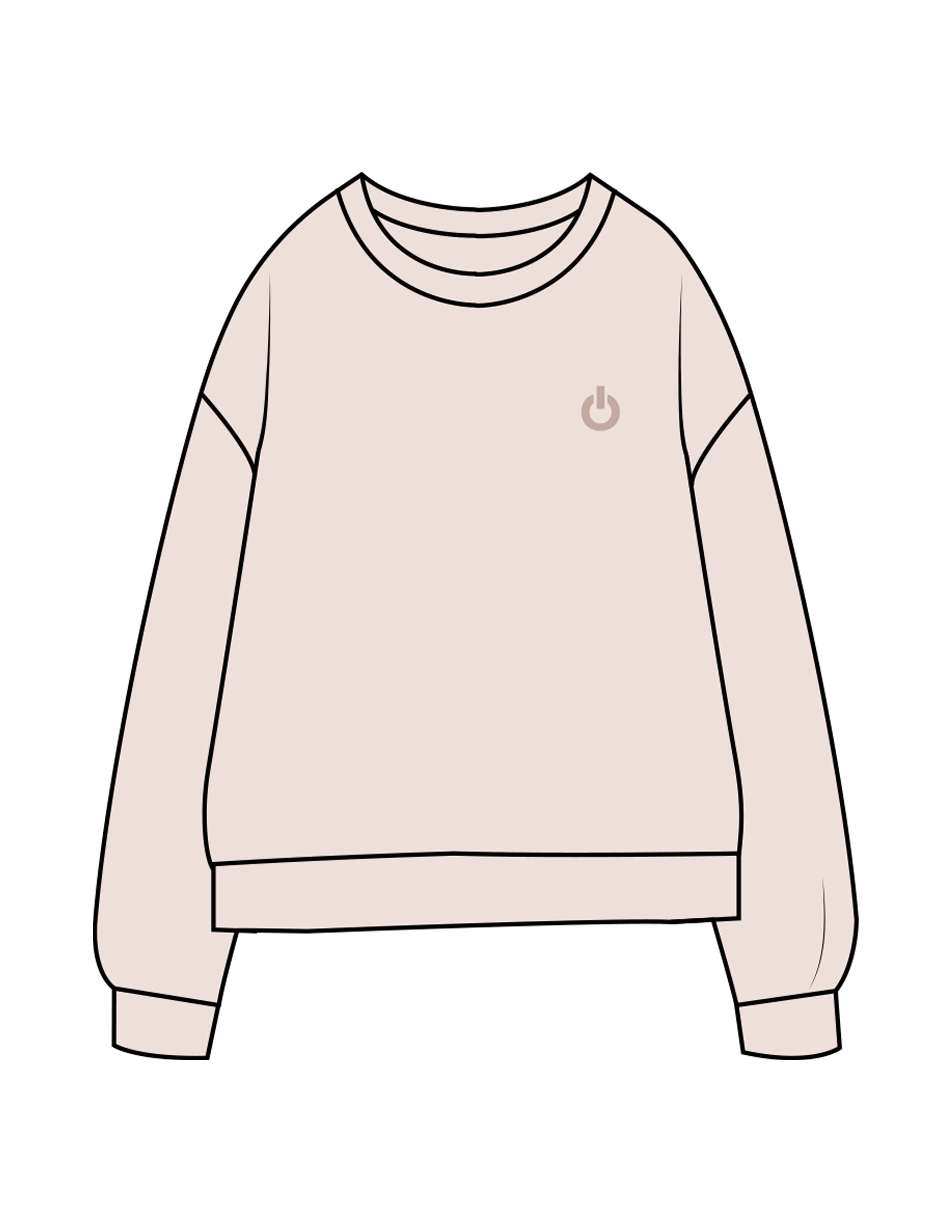 The Midweight Unisex Crewneck - Washed Ivory - Powerhouse Fitness - Left Chest Embroidered - Tone on Tone - Back Stacked "LAGREE" Printed - Blue