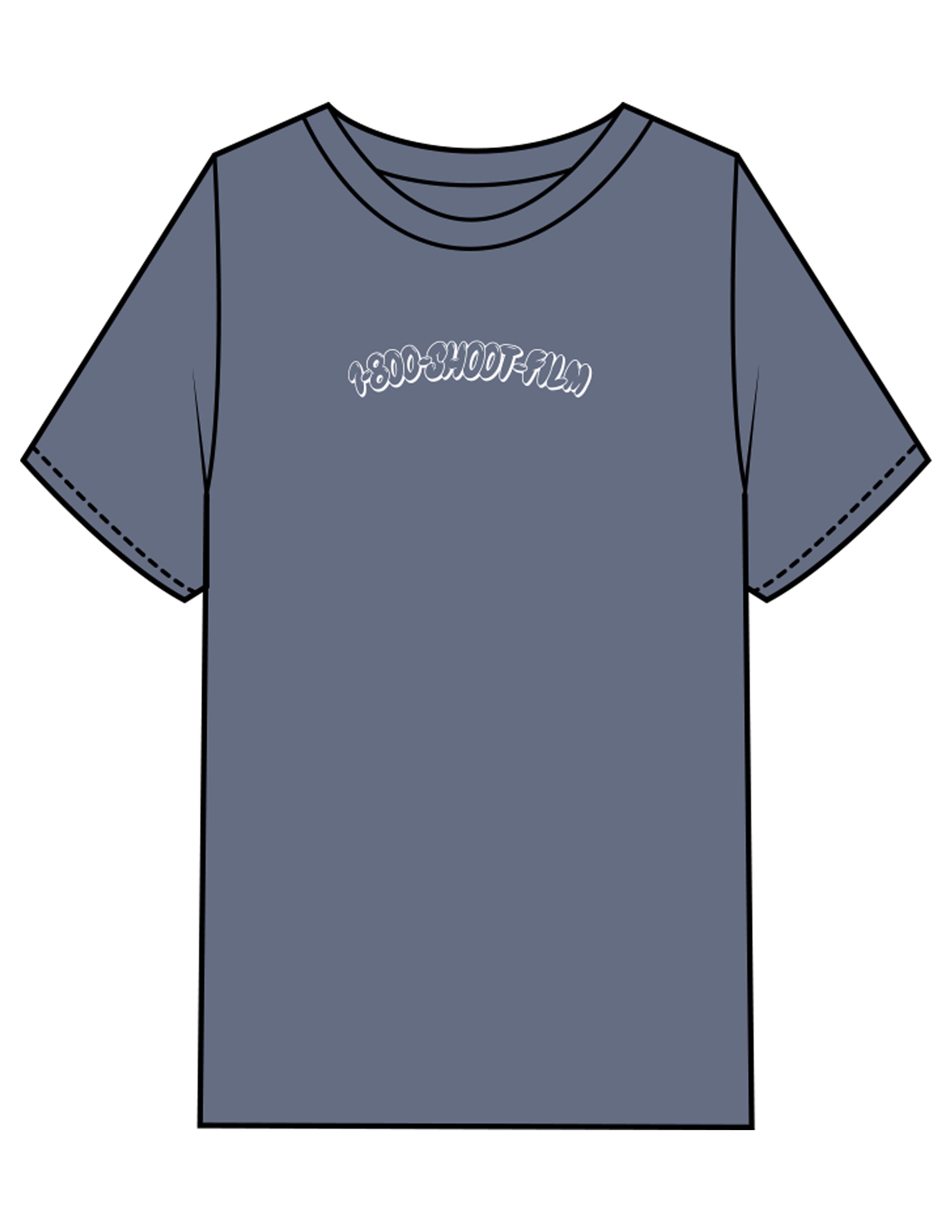 The Mens Heavyweight Tee - Washed Indigo - 1800-SF - Center Chest - Printed - White