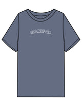 The Mens Heavyweight Tee - Washed Indigo - 1800-SF - Center Chest - Printed - White