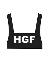 The Box Cut Bra - Black - Higher Ground - Center Chest "HGF" & Back Center - White