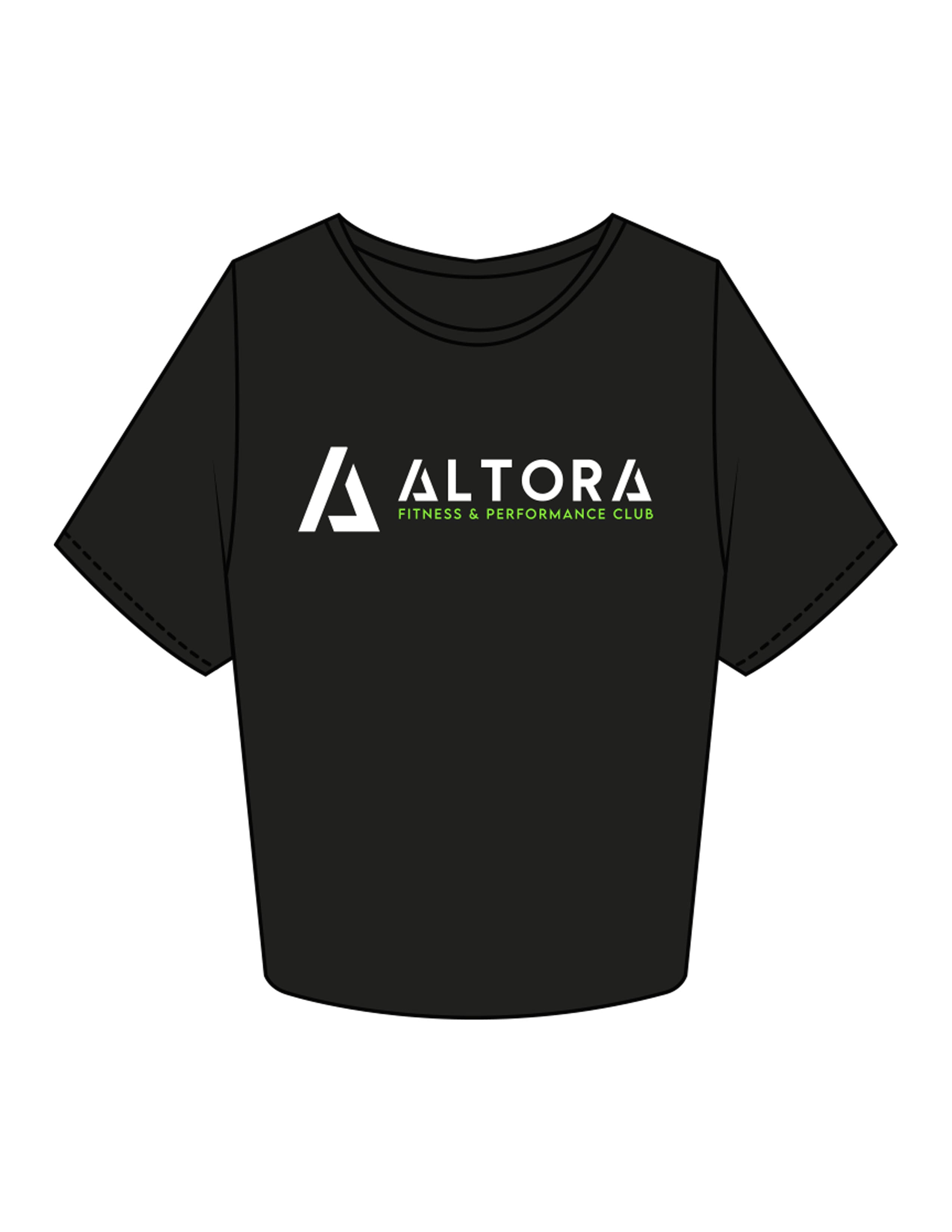 The Crop Tee - Black - ALTORA - Center Chest Stacked & Back Neckline - Printed - Full Color
