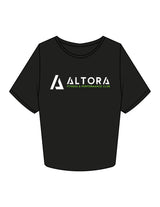 The Crop Tee - Black - ALTORA - Center Chest Stacked & Back Neckline - Printed - Full Color