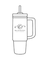 The Tumbler Cup - White - Dr.Courtney - Center Stacked C - Black