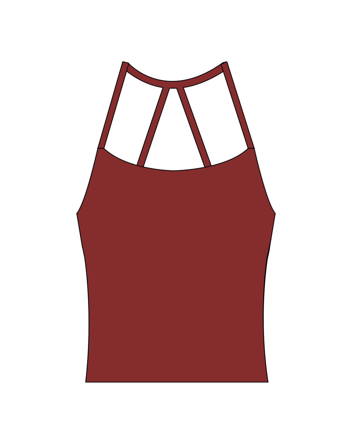 The Womens Sporty Tank - Red - The Hot Room - Back Center - Printed - White