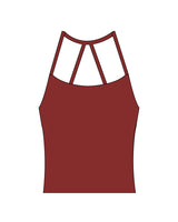 The Womens Sporty Tank - Red - The Hot Room - Back Center - Printed - White