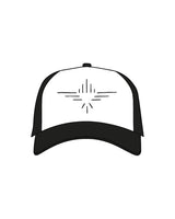 The Foam Trucker - White / Black - FadeFarm - Center Chest - Printed - Black