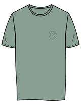 The Womens Tee - Sage - Evolve Collective - Left Chest & Back Stacked Wavy - Printed - Tone on Tone