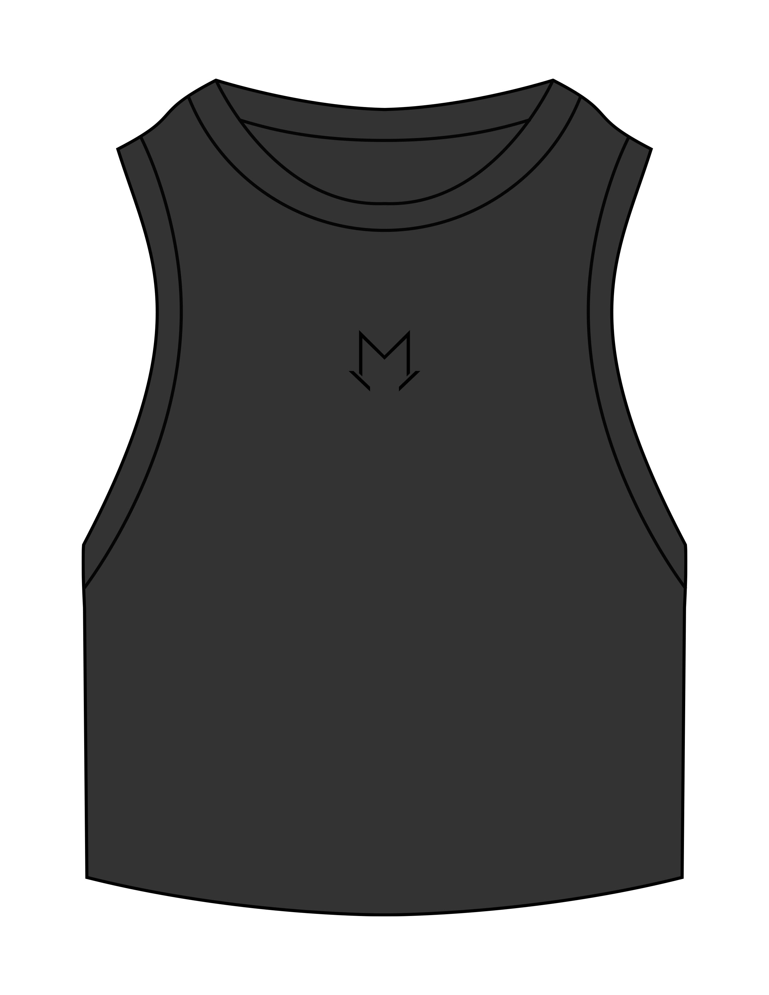 The Ribbed Crop Tank - Washed Black - MegaCorps - Center Chest Icon - Embroidered - Black