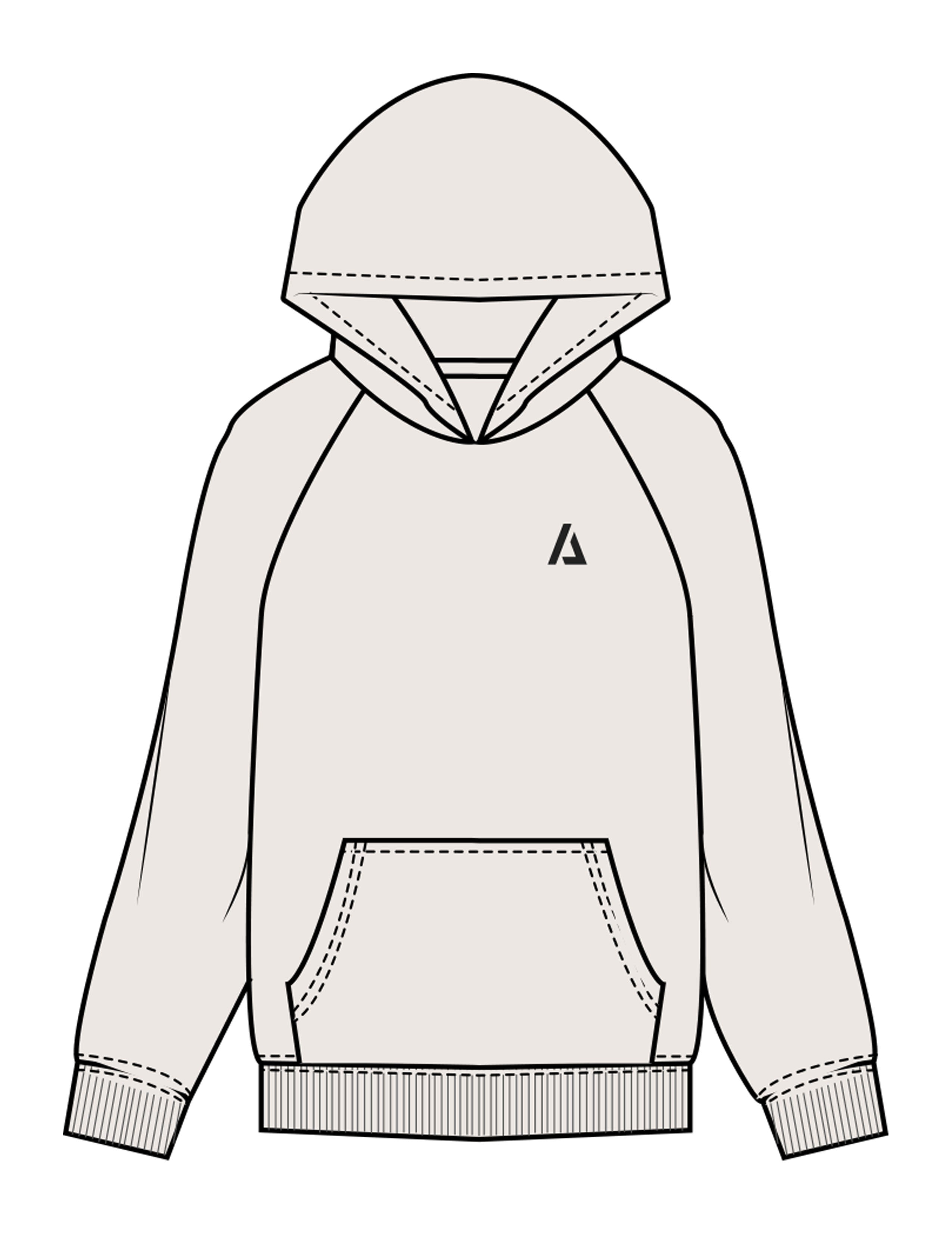 The Mens Hoodie - Bone - ALTORA - Left Chest Icon & Center Back - Printed - Charcoal