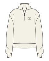 The Womens 1/4 Zip - Off White - Slo x Form - Left Chest Stacked - Printed - Charcoal Gray