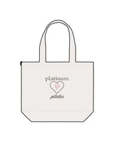 The Zipper Tote Bag - Natural - Platinum Pilates - Center Body Stacked - Printed - Full Color