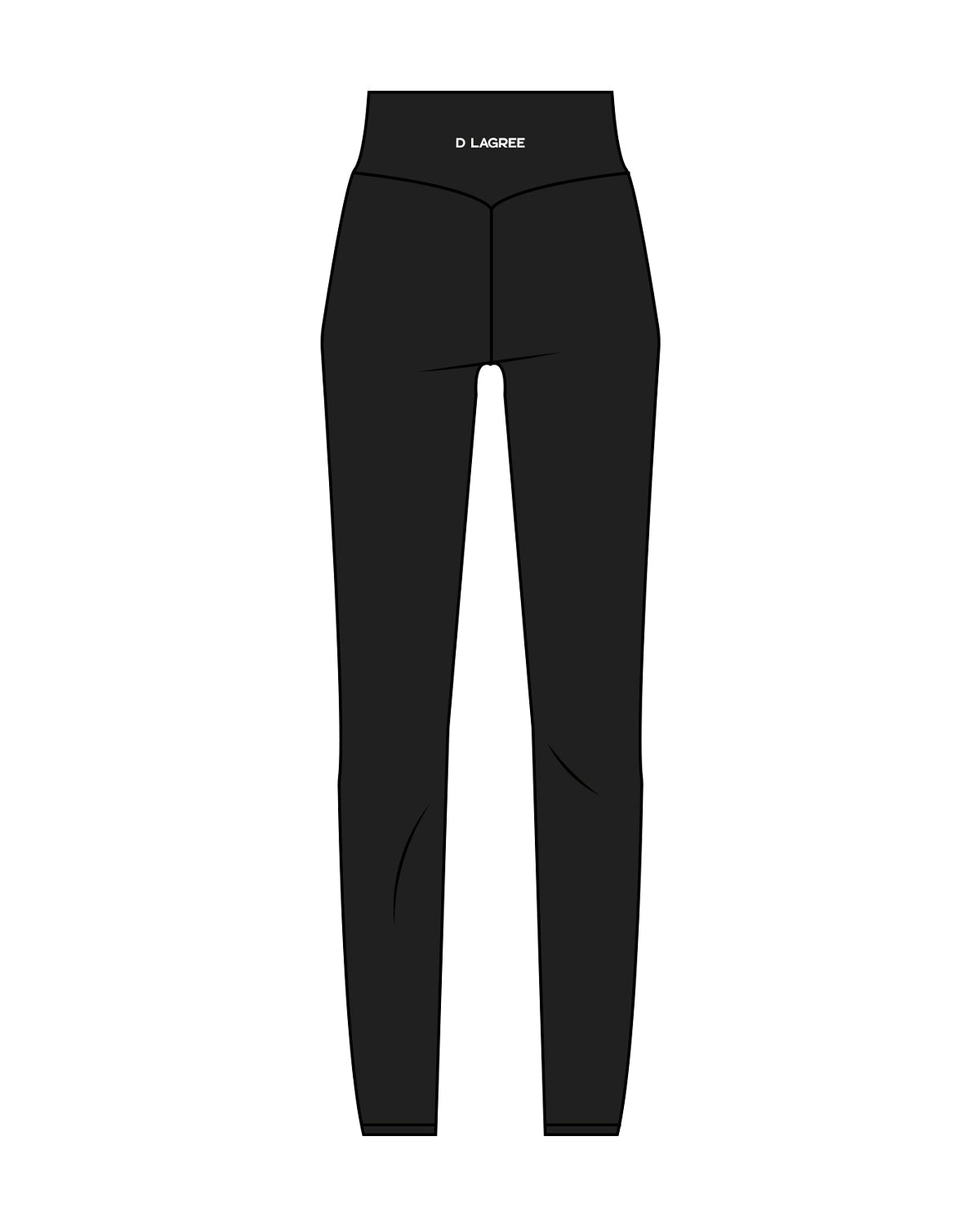 The Basic Legging - Black - D Lagree - Back Center Waist - White