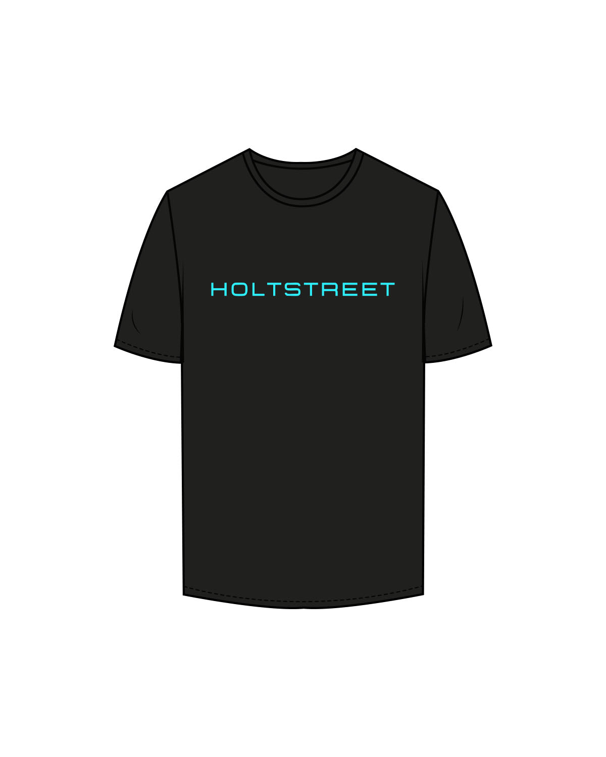 The Mens Tee - Black - Holt Street - Chest - Printed - Teal