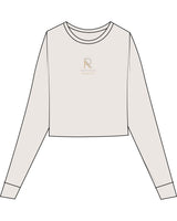 The Micro Rib Crop Long Sleeve - Natural - Reform Athletica - Center Chest Stacked - Full Color