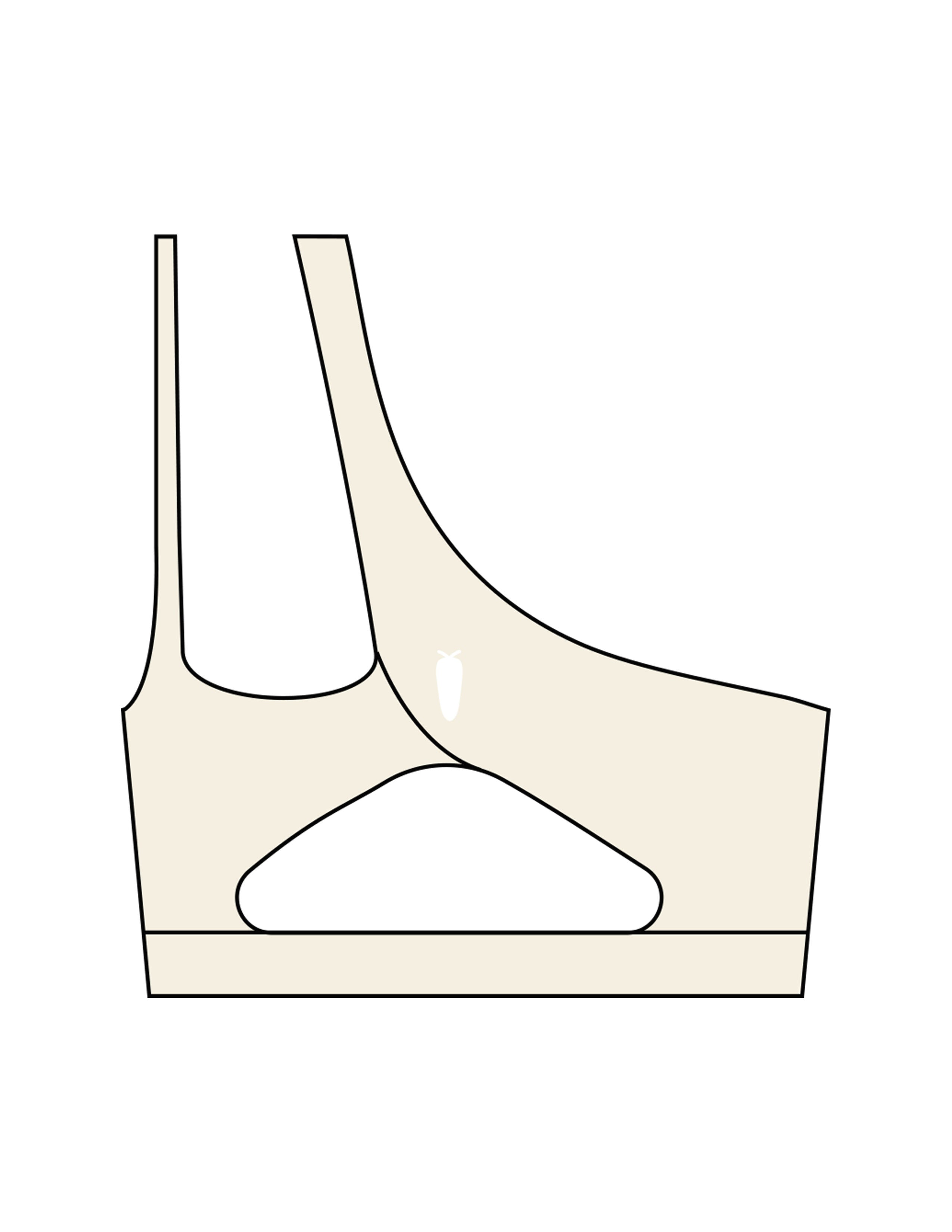 The One Shoulder Bra - Beige - BlueCarrot - Center Back - Printed - White