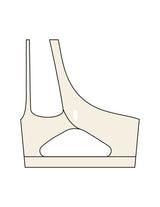 The One Shoulder Bra - Beige - BlueCarrot - Center Back - Printed - White