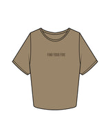 The Crop Tee - Sand - Ignite Barre & Fitness - Center Chest & Back Round - Printed - Tone on Tone