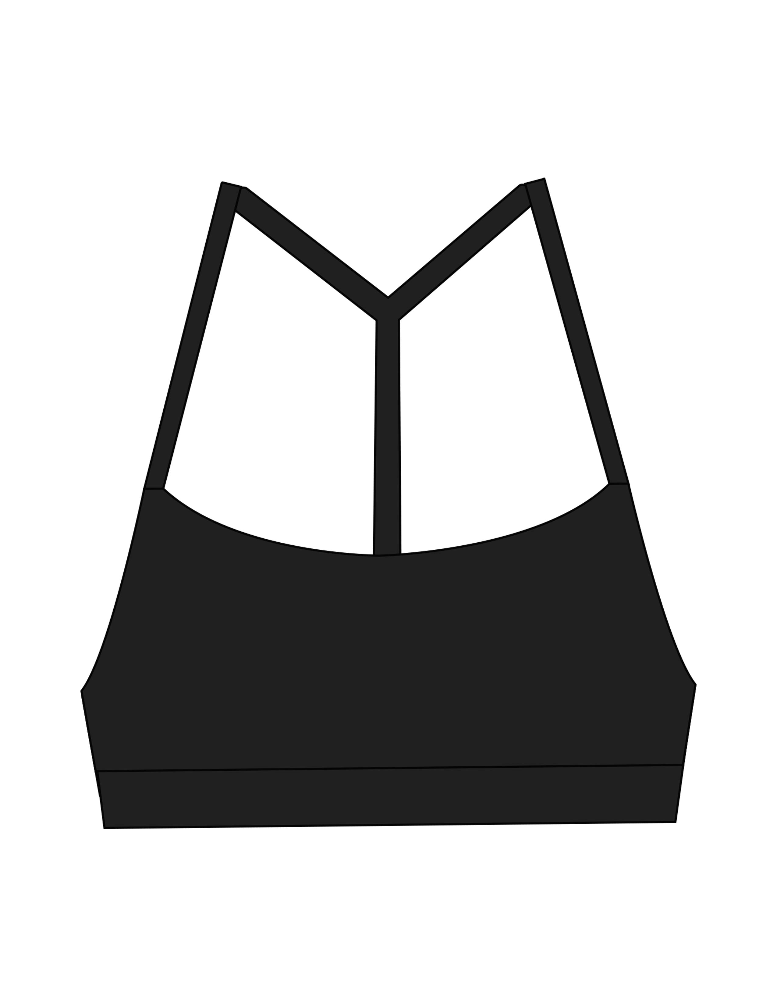 The Basic Bra - Black - The Refinery Fitness Studio - Center Back - Printed - White