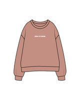 The Womens Crewneck - Clay - Megafit House - Center Chest & Back Stacked - Printed - White