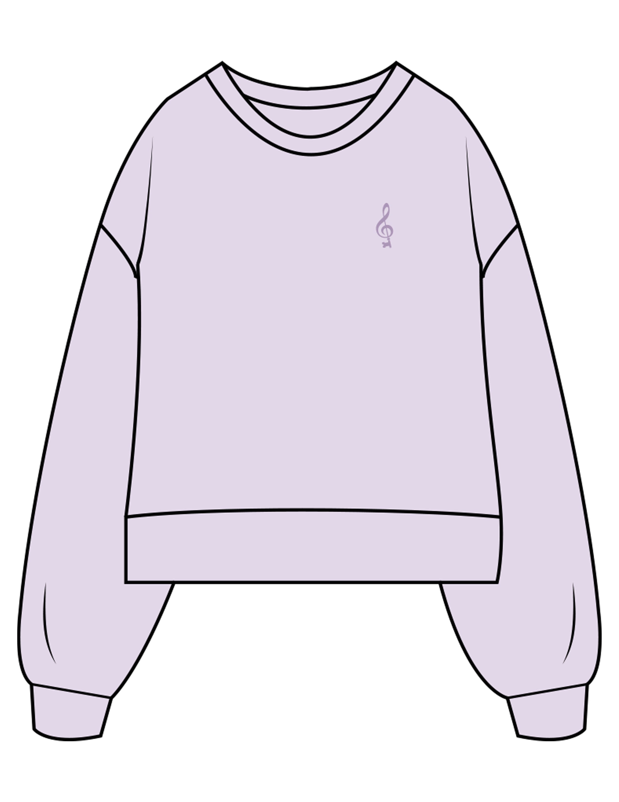 The Womens Heavyweight Crop - Lavender - SOUL YOGA - Left Chest - Embroidered - Tone on Tone