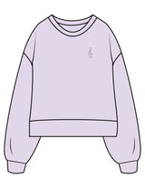 The Womens Heavyweight Crop - Lavender - SOUL YOGA - Left Chest - Embroidered - Tone on Tone