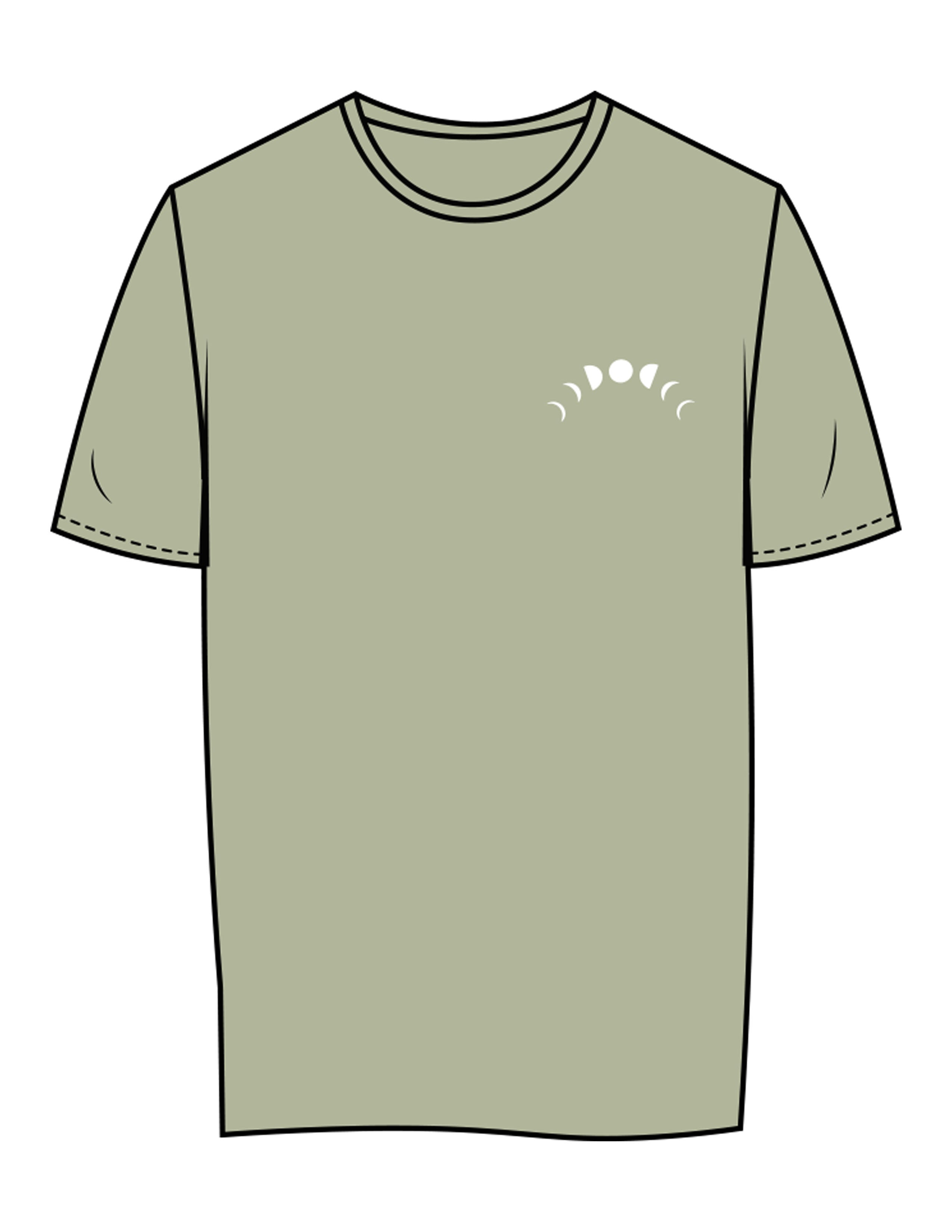 The Womens Tee - Pistachio - Symmetry Yoga - Left Chest & Back Stacked - Printed - White