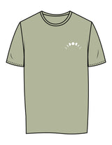 The Womens Tee - Pistachio - Symmetry Yoga - Left Chest & Back Stacked - Printed - White