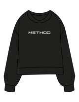 The Womens Sueded Crewneck - Black - TML - Center Chest - Printed - White