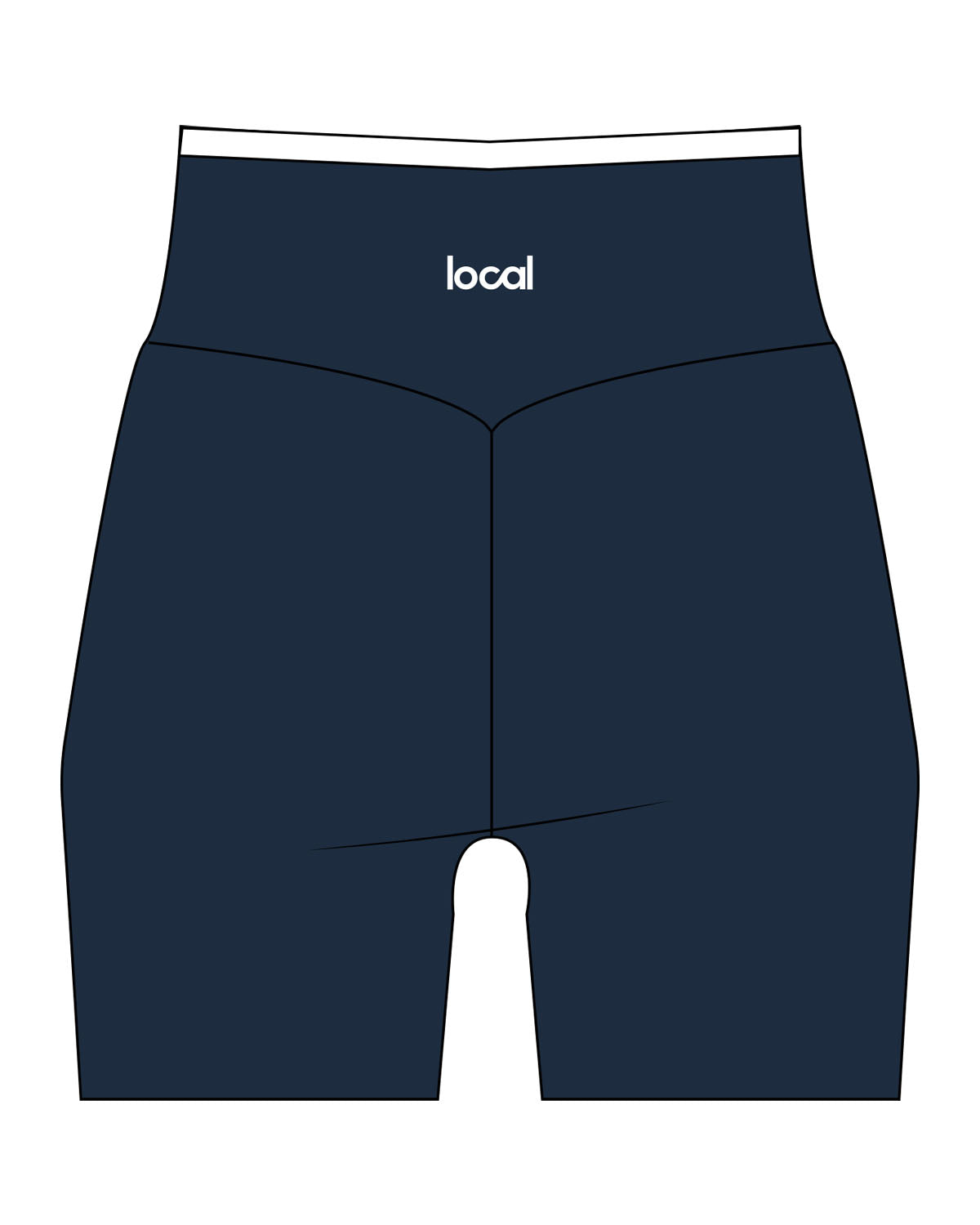 The Piped Crossover Short - Navy - Local Lagree - Back Waistline - Printed - White