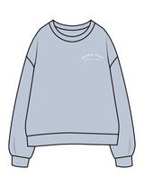 The Mens Crewneck - Powder - Golden Hour - Left Chest & Back Stacked - Printed - White
