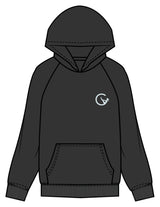 The Mens Hoodie - Washed Black - Movement With Chels - Left Chest & Back Stacked - Printed - Light Blue