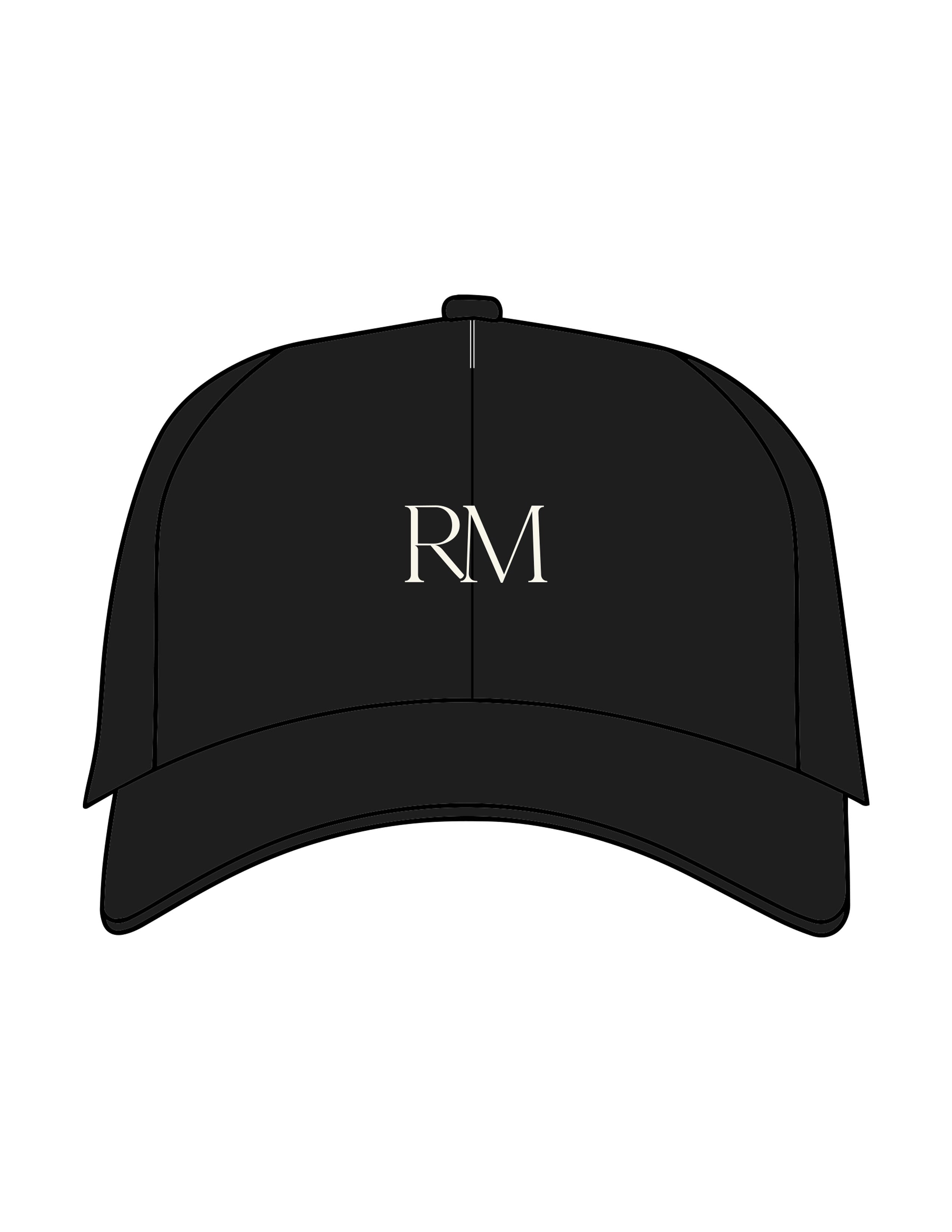 The Dad Hat - Black - Refined Movement - Center Crown "RM" - Embroidered - White