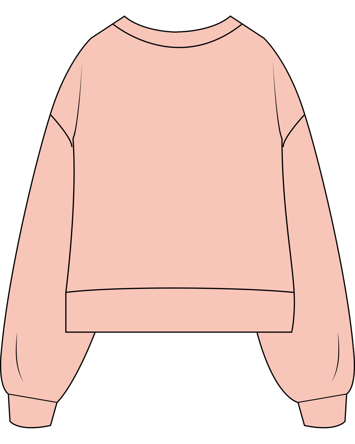 The Womens Heavyweight Crop - Peach - Chi50 - Center Chest Stacked - Printed - Coral