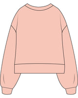 The Womens Heavyweight Crop - Peach - Chi50 - Center Chest Stacked - Printed - Coral