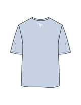 The Womens Oversized Tee - Powder - YP - Center Chest Stacked & Back Neckline - Printed - White