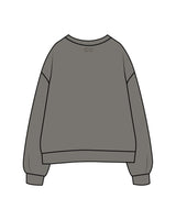 The Womens Crewneck - Washed Gray - Core Collective - Center Chest & Back Neckline - Printed - Tone on Tone