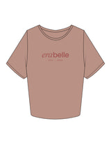 The Crop Tee - Clay - Erabelle - Center Chest Stacked & Back Neckline - Printed - Full Color