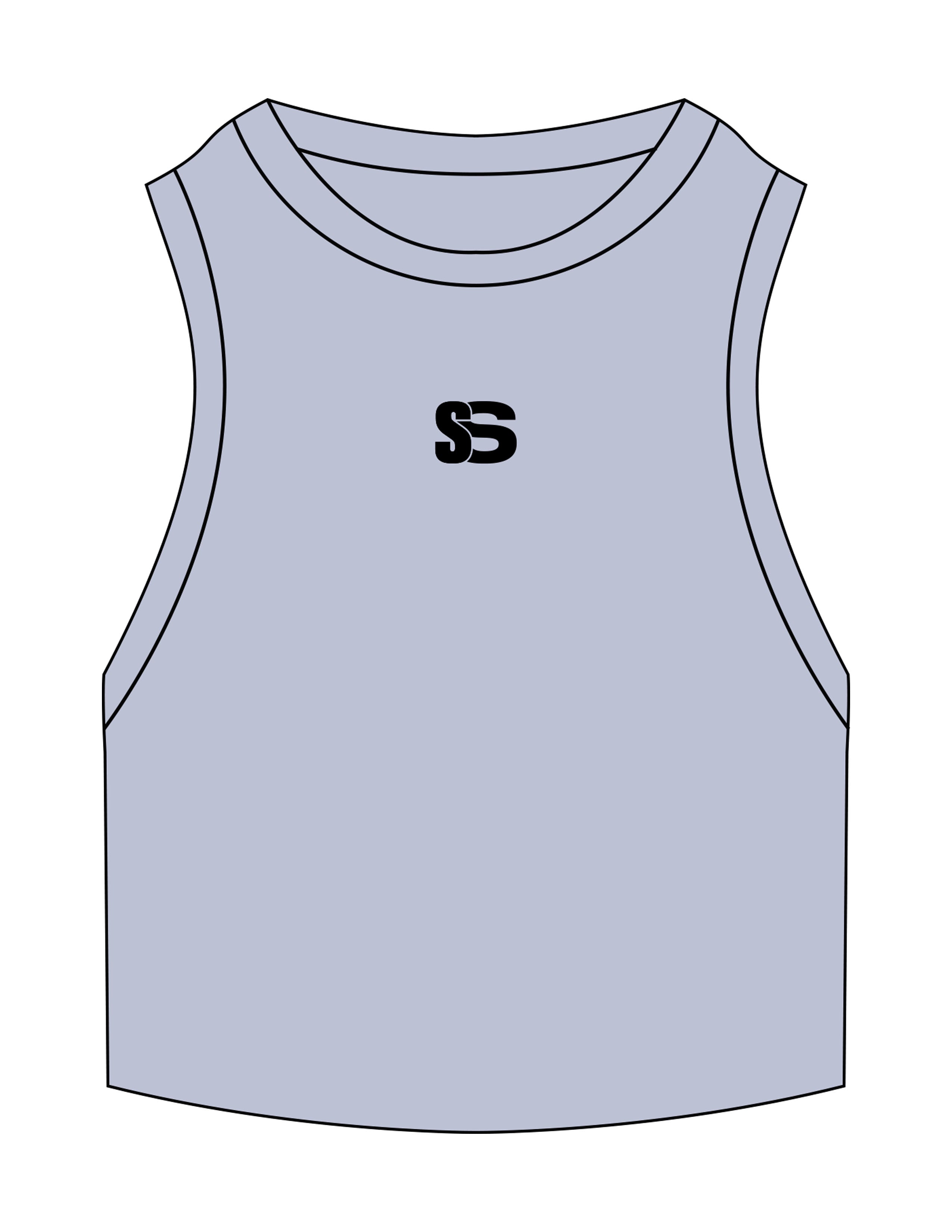 The Ribbed Crop Tank - Powder - Sweatshack - Center Chest - EMB - Black