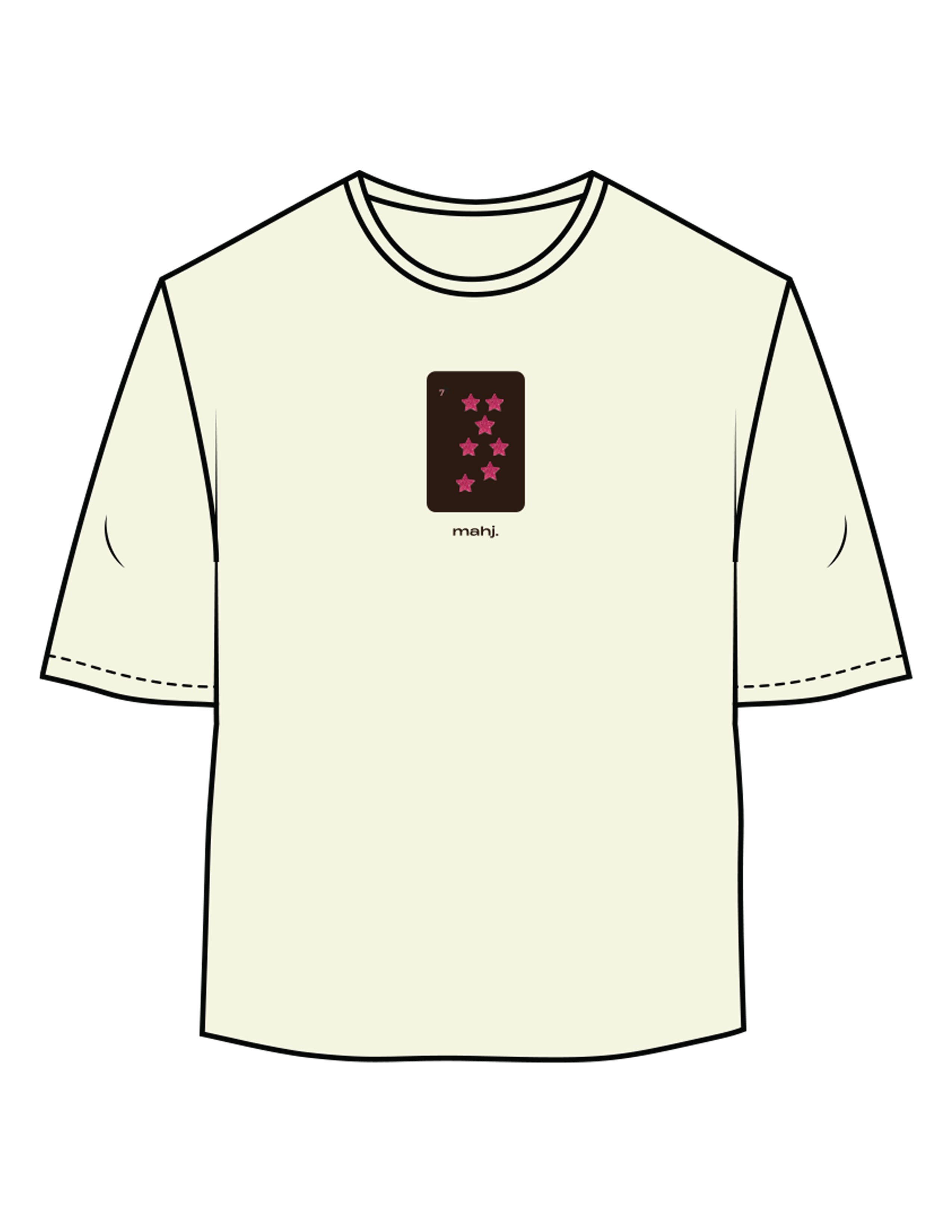 The Oversized Crop Tee - Butter - Barnes. The Label - Chest Stars - Printed - Full Color