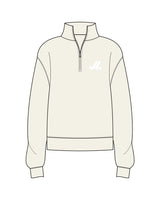The Womens 1/4 Zip - Off White - JL Marketing - Left Chest - Printed - White