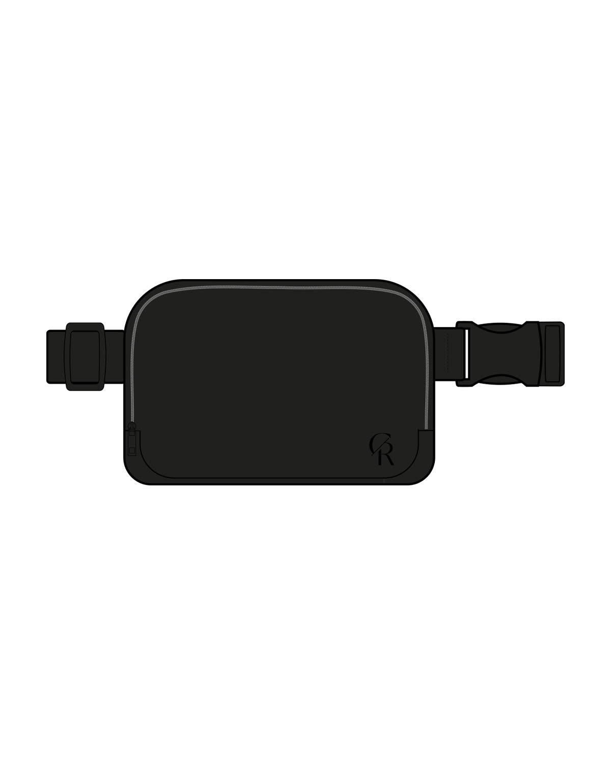The Cross Body Bag - Black - CORE REFORM - Left Bottom Side "CR" Logo - Printed- Tone on Tone